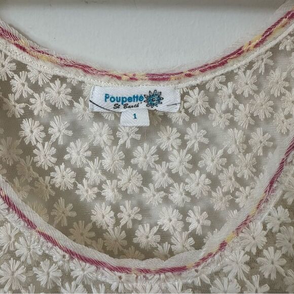Poupette St. Barth Floral Daisy Embroidered Cotton Tank Top Size 1 - Picture 4 of 6